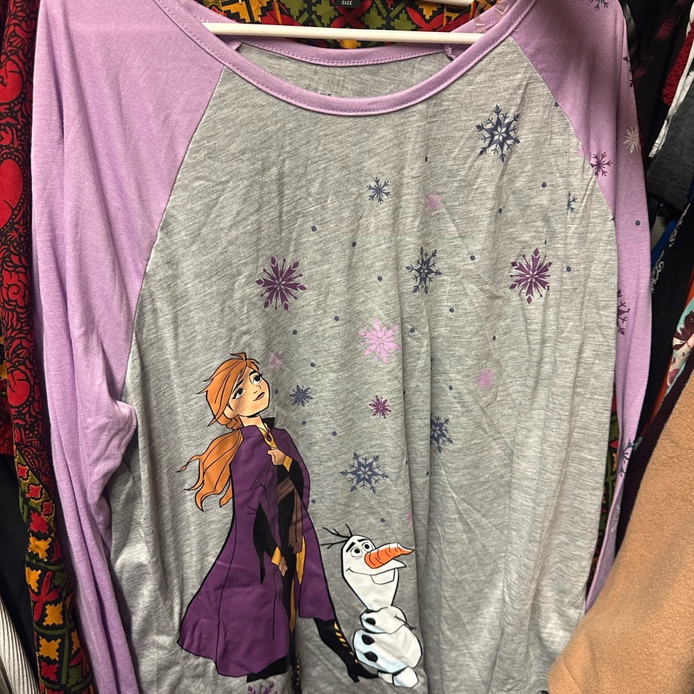 Disney Frozen Long Sleeve Tee - Purple‎ and Gray